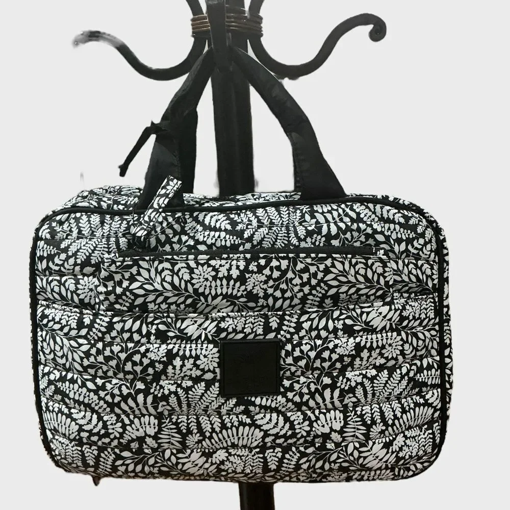 Dabney Lee Hanging Travel Organizer Cosmetic Toiletry Bag Black Floral NWT